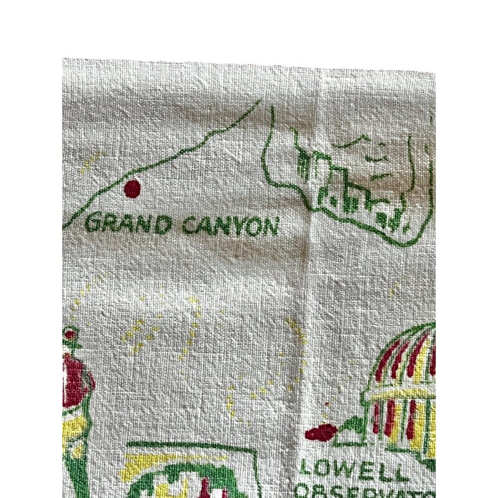 Vintage Arizona Map Tablecloth 39"x30" Cotton Linen Blend Southwest Decor Collec - Picture 12 of 13